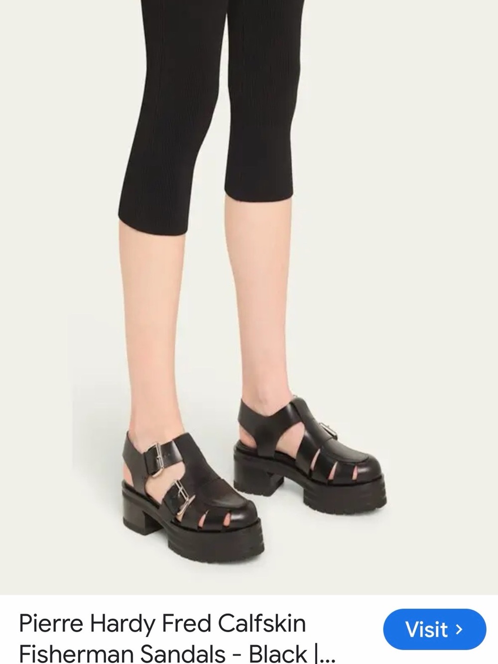 Pierre Hardy Black Chunky Fisherman Platform Sandals